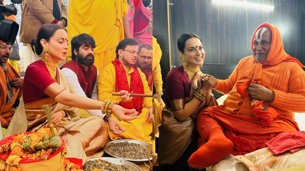 kangana-ranaut-cleans-temple-performs-yagya-after-arriving-in-ayodhya-photos-videos